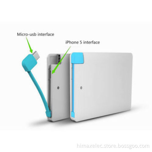 OEM Li-polymer Business Card Power Bank, DC 5V 2500mAh, A grade cell